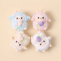 En gros, Mini jouets en peluche mignons en forme de mouton de dessin animé, avec fleur, OEM, logo personnalisé, pour cadeau promotionnel