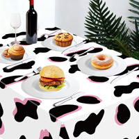 Lot de 3 nappes jetables en plastique à imprimé vache rose, 54x108 pouces, pour fête d'anniversaire, discothèque, baby shower et décoration de pique-nique