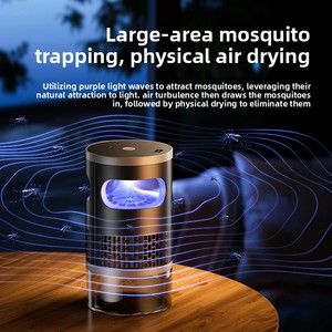 Trampa para Mosquitos Silenciosa con Batería Extraíble, Lámpara Antimosquitos con Luz Nocturna Ultravioleta UVA USB para Interiores y Exteriores - Product Image 3