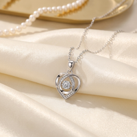 Collier Pendentif Cœur en Argent Sterling 925 avec Moissanite VVS Grade D de 4 mm, Bijou Romantique pour Femme, Meilleure Vente