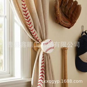 Gancho de Madera para Cortina, Diseño de Béisbol Redondo, 0.79 Pulgadas, Fácil Instalación, Estilo Rústico - Product Image 3