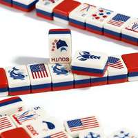 Jeu de Mahjong Américain de Voyage, Motif Drapeau Américain, Ancre, Baleine, Homard, Tuiles à Motifs 3 Couches, Loisirs pour Fêtes et Divertissements