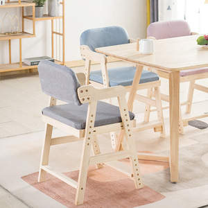 Adjustable Solid Wood Children's Study Chair With Backrest For Home School Use Scandinavian Design - Product Image 3