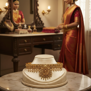 Antique Gold Plated Ruby Heavy Look Temple <b>Bridal</b> Kamarbandh with Goddess Lakshmi Design Waist <b>Belt</b> - Product Image 3