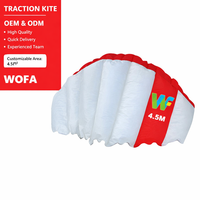 GY 4,5 m Ligne de traction pour cerf-volant de surf, résistante au vent et à l'usure, universelle pour débutants et avancés, en nylon blanc/rouge