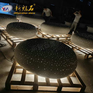 Nuevos Materiales de Construcción de Piedra, Banco Redondo GRC con Asiento de Cemento Translúcido en Forma de Huevo, con Iluminación LED para Espacios Interiores y Exteriores - Product Image 2