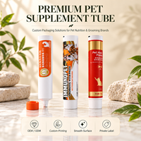 Tube de complément alimentaire pour animaux de compagnie en aluminium-plastique, conteneur de dosage précis avec bouchon à vis pour les soins des animaux