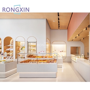Wholesale Wooden Bread Display Cabinet Counter Bakery Shelf Rack Coffee Shop Furniture With Wooden Cake Display For Bread Shop