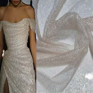 Tela de encaje <span class=keywords><strong>con</strong></span> purpurina pegada de brillo intenso y bordado multicolor, malla de tul <span class=keywords><strong>con</strong></span> lentejuelas extra densas para <span class=keywords><strong>vestido</strong></span> de novia - Product Image 3