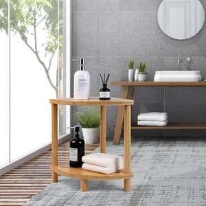 Tabouret de douche triangulaire en bambou Baiguang 25,7x40,3x43,6 cm avec rangement à deux niveaux - Product Image 2