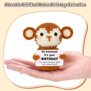 Handmade Crochet <strong>Monkey</strong> Doll Funny Birthday <strong>Gifts</strong> for Women and Men Cute Birthday Office and Christmas Stocking Stuffers - Product Image 2