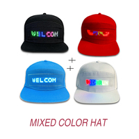 Publicidad LED Conexión Bluetooth Aplicación móvil Texto de desplazamiento LED Gorra de béisbol de 5 paneles para exteriores Ajustable con luces LED
