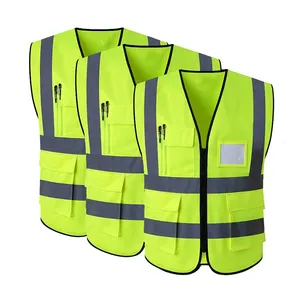 Aangepaste Hot Verkoop Beveiliging Meerdere Maten Oem Werkkleding Crew Bouw Hi Vis Kleding Reflecterende Veiligheid Vest