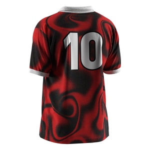 Maillot de football à col polo à bouton unique pour le jour du match, avec zones anti-humidité, empiècements à séchage rapide et fentes de finition personnalisées - Product Image 6