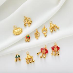 Accessoires dorés couleur sable de haute qualité, Casquette Lion Réveillé, Casquette Tête de Tigre, Clochette Porte-Bonheur, Accessoires de pendentif DIY - Product Image 4