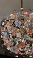 Nouveau lustre floral en céramique fait main 2025 avec cadre métallique - Lustre artistique en céramique disponible en plusieurs options de couleur
