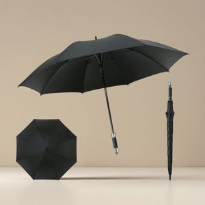 High Quality UV Automatic Black Customized Golf <b>Windproof</b> <b>Umbrella</b> for Business Gifts 190T Pongee Fabric Three-Folding Design - Product Image 3