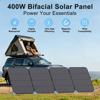 Panneau solaire bifacial ETFE 400W, dernière génération, panneaux solaires portables à cadre en aluminium pour le camping et les camping-cars