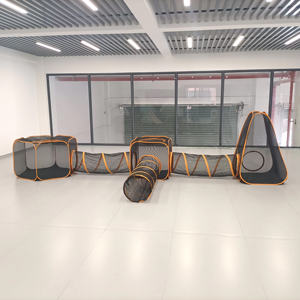 Parc de jeu pour chien en PET nouveau parc de jeu pour chien chat portable écologique cadre en fer pliable fil d'acier <span class=keywords><strong>Style</strong></span> simple tunnel pour animaux de compagnie respirant - Product Image 6