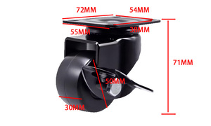 ล้อเลื่อนแบบหมุนได้ขนาด 2 นิ้ว รับน้ำหนักได้ 80 กก. พร้อมลูกปืน ออกแบบศูนย์ถ่วงน้ำหนักต่ำ พร้อมเบรก สำหรับใช้งานในอุตสาหกรรม - Product Image 6
