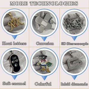 Pas de quantité minimale de commande pour les artisanats métalliques, logos personnalisés, personnages de dessins animés, pendentifs 3D, colliers personnalisés en acier inoxydable - Product Image 6