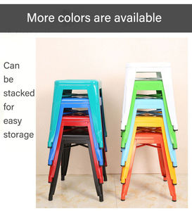 Industrial Metal Bar Stool Modern Design Durable Eco-Friendly Water Resistant Commercial Furniture Home Bar <b>Chair</b> <b>Stackable</b> - Product Image 3