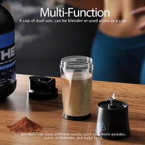 Licuadora portátil de jugo fresco eléctrica recargable de gran capacidad Exprimidor rápido de carga USB con hoja de acero inoxidable para gimnasio - Product Image 6