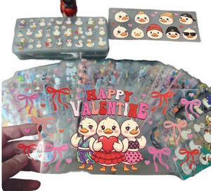 Película de Transferencia Térmica PET Lavable a Todo Color para Ropa, Diseño de Pato Adorable para San Valentín, Precio de Fábrica Personalizado - Product Image 1