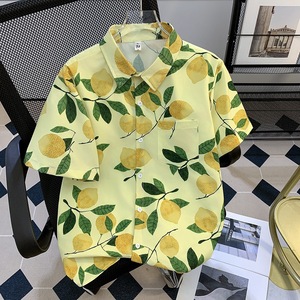 Soutien personnalisation d'un article <span class=keywords><strong>Chemise</strong></span> à manches courtes d'été à la mode décontractée pour hommes <span class=keywords><strong>Chemise</strong></span> de couple à imprimé floral tendance et cool - Product Image 4