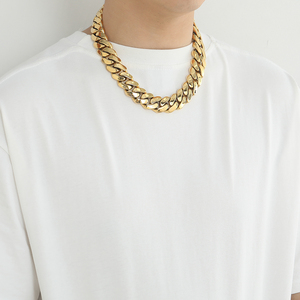 BC041 Collana a catena cubana in ottone 22MM da uomo gioielli Hip Hop Chunky Cuban Link - Product Image 6