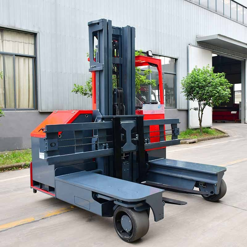 MAX 8m lifting height seated multi direction electric forklift 4-direction reach truck for narrow aisle