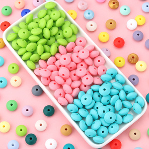 Venta caliente Ábaco plano multicolor y cuentas de lentejas DIY BPA libre ecológico no tóxico 12mm silicona de grado alimenticio certificado CE - Product Image 2