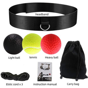 Ensemble Balle <span class=keywords><strong>de</strong></span> Frappe Agilité avec Bandeau Balle <span class=keywords><strong>de</strong></span> Réflexe <span class=keywords><strong>de</strong></span> <span class=keywords><strong>Boxe</strong></span> pour l'Entraînement <span class=keywords><strong>de</strong></span> Vitesse, Compétences <span class=keywords><strong>de</strong></span> Combat et Coordination Main-Œil - Product Image 2