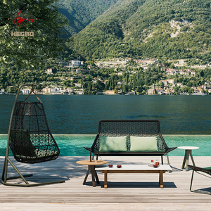 Offre spéciale Design moderne en aluminium PE chaise Restaurant Bistro empilable salle à manger balançoire chaise pour balcon jardin mobilier d'extérieur - Product Image 1