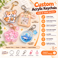 Porte-clés personnalisé en acrylique avec photo, portrait de dessin animé personnalisé, imprimé double face, pour cadeaux de couple, vente en gros
