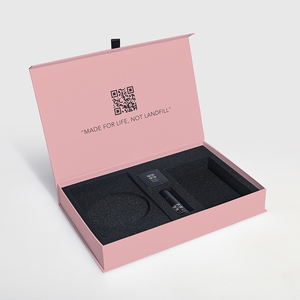 Custom Luxury Pink With Paper Foam Insert Magnetic Open Skincare Gift Box Packaging