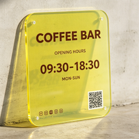 Enseigne de magasin en acrylique coloré sur mesure pour café, bar, restaurant, publicité pour signalétique commerciale, fournisseur OEM ODM
