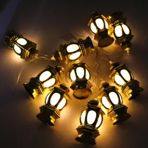 5.5 CM 10 Đèn LED Trong Suốt Chuỗi Chiều Dài Ramda Đèn Led Rèm Ramadan Trang Trí Pin