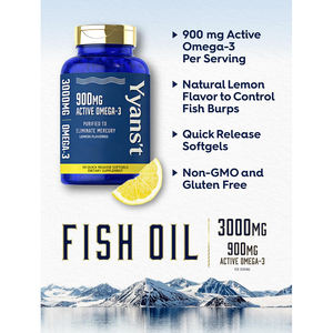 Cápsulas de suplemento de alta calidad sin gluten con Omega-3, aceite de pescado, EPA y DHA que favorecen la salud del corazón y la función cerebral. - Product Image 3