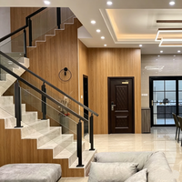 Balustrade en verre moderne personnalisable et durable en acier inoxydable 316, garde-corps avec panneau en verre trempé pour balcon, jardin, villa