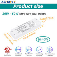 Alimentation à découpage CC à tension constante 60W 48V 36V pour LED, avec variateur personnalisé, certifiée ROHS, usine de Shenzhen