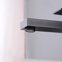 Robinet de lavabo noir en laiton de haute qualité à montage sur comptoir, 1 poignée, avec cartouche en céramique, style cascade, vente en gros d'usine