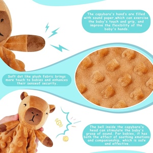 Copertina Sensoriale per Neonati a Forma di Capibara in Peluche Certificata CPC con Tessuto Minky a Pois per lo Sviluppo Sensoriale del <span class=keywords><strong>Neonato</strong></span> OEM - Product Image 3
