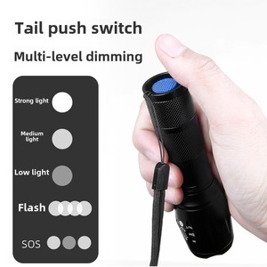 T6 USB sạc ngoài trời nhỏ đèn pin mạnh mẽ <span class=keywords><strong>LED</strong></span> ánh sáng màu đen Zoom quang học không thấm nước IP65 đánh giá Hợp kim nhôm cho - Product Image 4