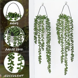Plante suspendue Jun Lei Larmes d'amoureux, succulente artificielle, 200 cm, en plastique, pour décoration intérieure et extérieure, bouquet de verdure - Product Image 1