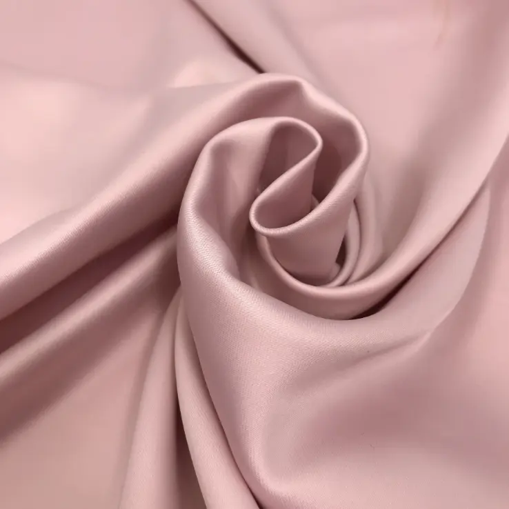 Tela satinada para disfraz/telas de satén de seda/Tela de satén rosa para Bata