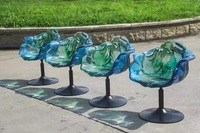 Chaise de loisirs de salon réglable (hauteur), chaise de style fleur