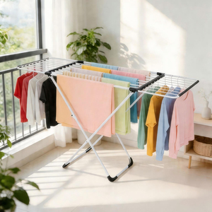 Séchoir <span class=keywords><strong>à</strong></span> <span class=keywords><strong>linge</strong></span> pliable X-Frame grande capacité, autoportant, gain de place, rétractable - Product Image 1