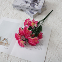Bouquet de carnations et lilas en soie artificielle, style européen, petite décoration extérieure pour la maison, KNX-250, vente en gros