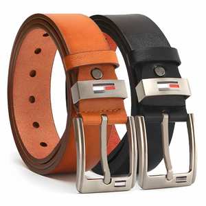 Cinturones de moda para hombre, casuales, con hebilla de aleación de PU y estampado por transferencia térmica, para negocios y ocio, negros de invierno, 120 cm, para pantalones vaqueros, sencillos - Product Image 1